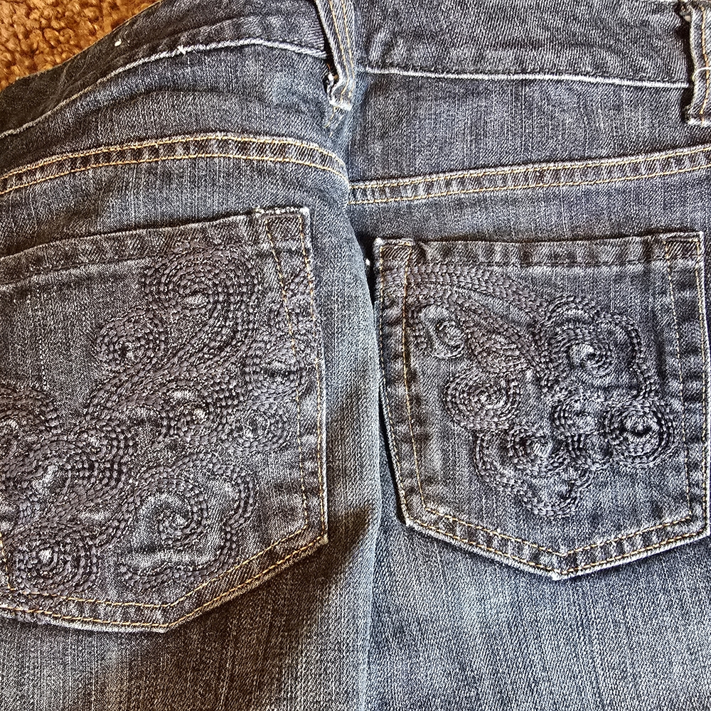 Embroidered Blue Jeans